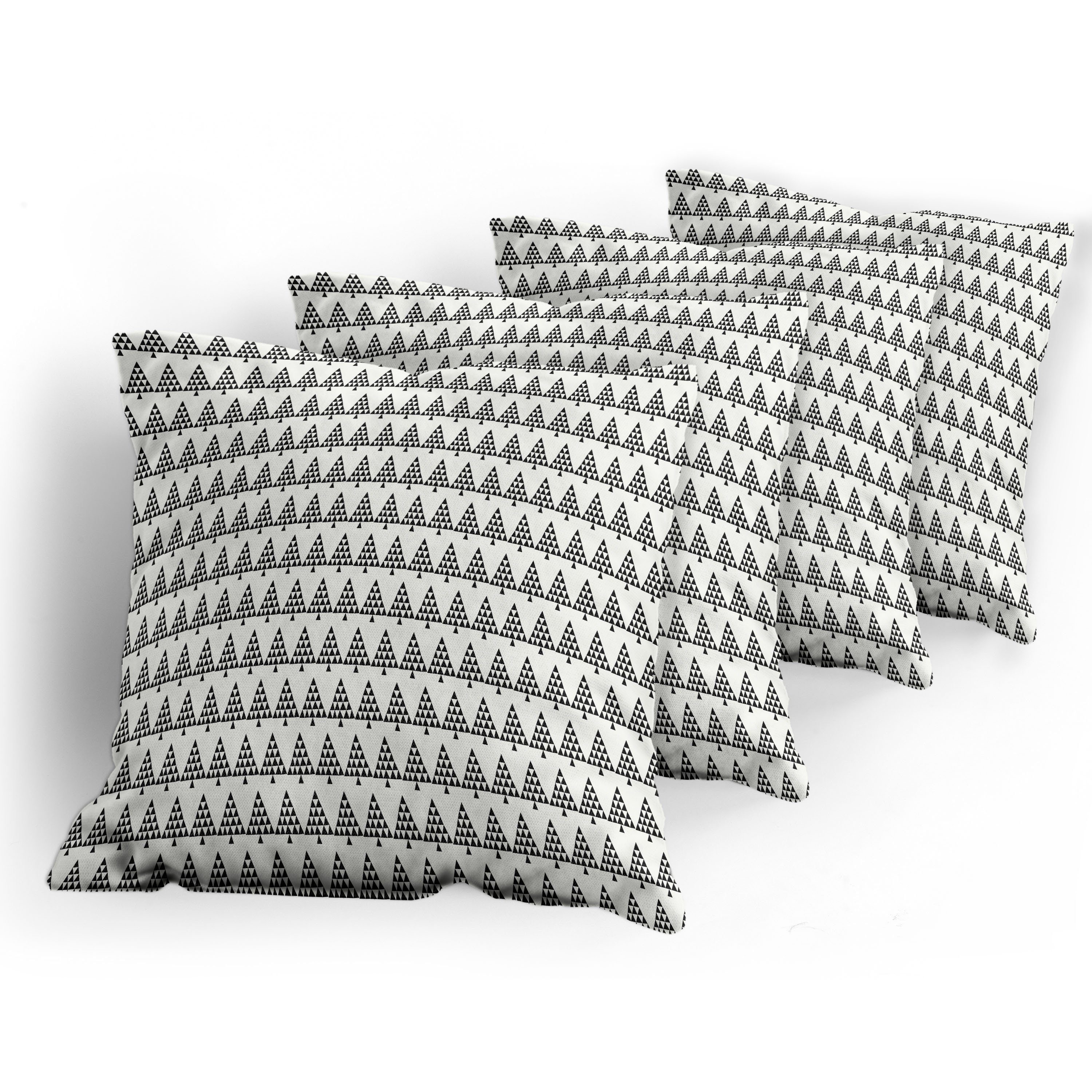 Baum (4 Modern Abakuhaus Stück), Kissenbezüge Accent Digitaldruck, Doppelseitiger Entwurf Geometrischer Tannenwald