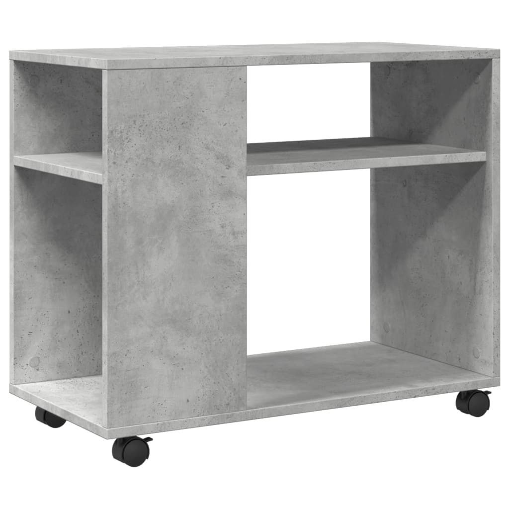 vidaXL Beistelltisch Beistelltisch mit Rollen Betongrau 70x35x60 cm Holzwerkstoff (1-St)