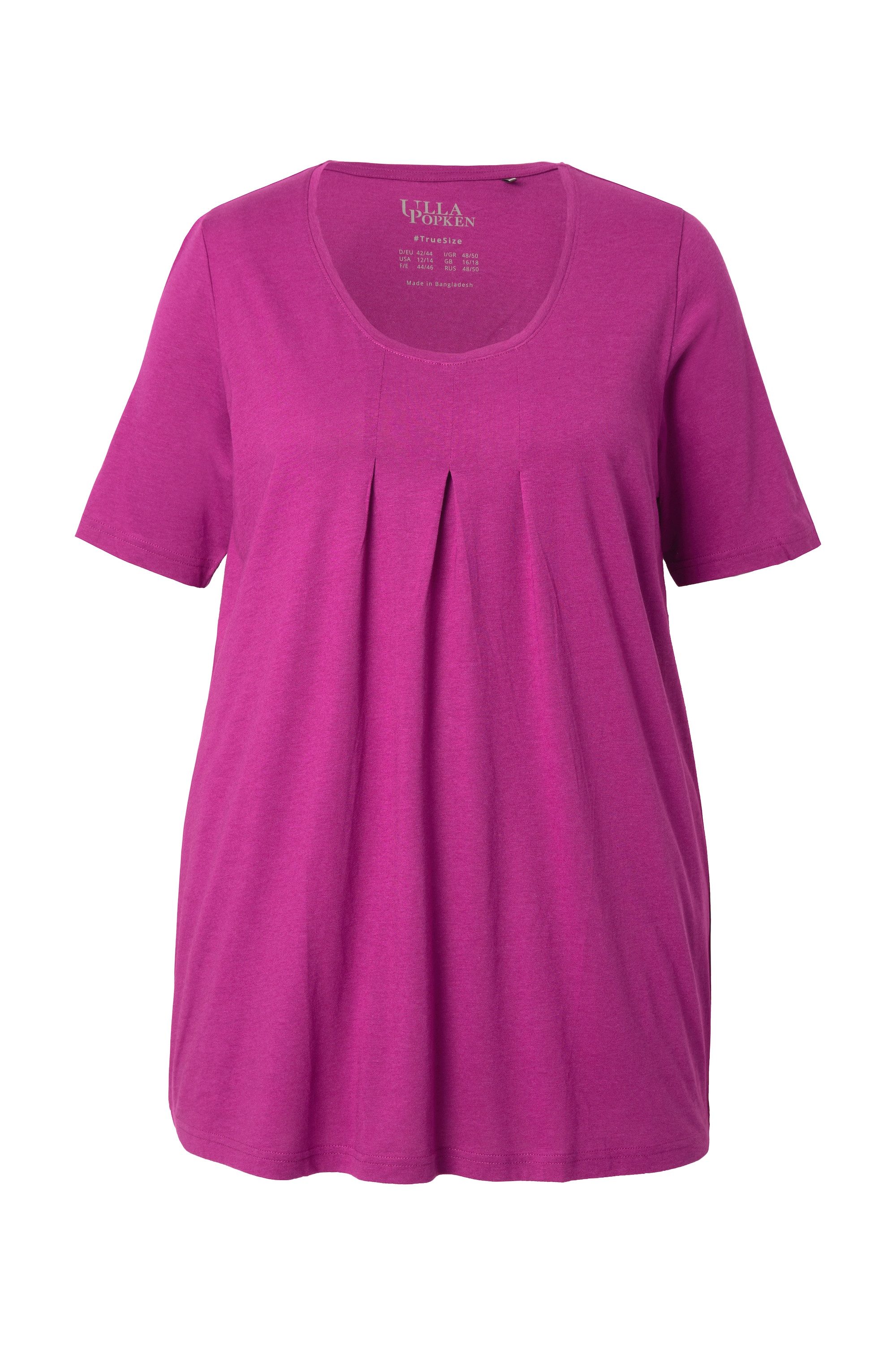 Ulla Popken T-Shirt T-Shirt Zierfalten A-Linie günstig online kaufen