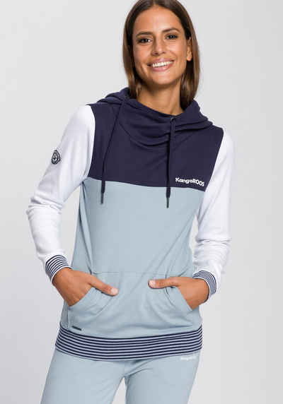 KangaROOS Kapuzensweatshirt mit modischer Kombination aus Color-Blocking und Streifen