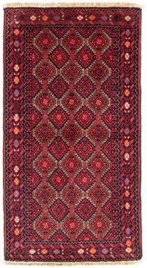 Hochflor-Läufer Belutsch Durchgemustert Rosso 175 x 95 cm, morgenland, rechteckig, Höhe: 8 mm, Handgeknüpft