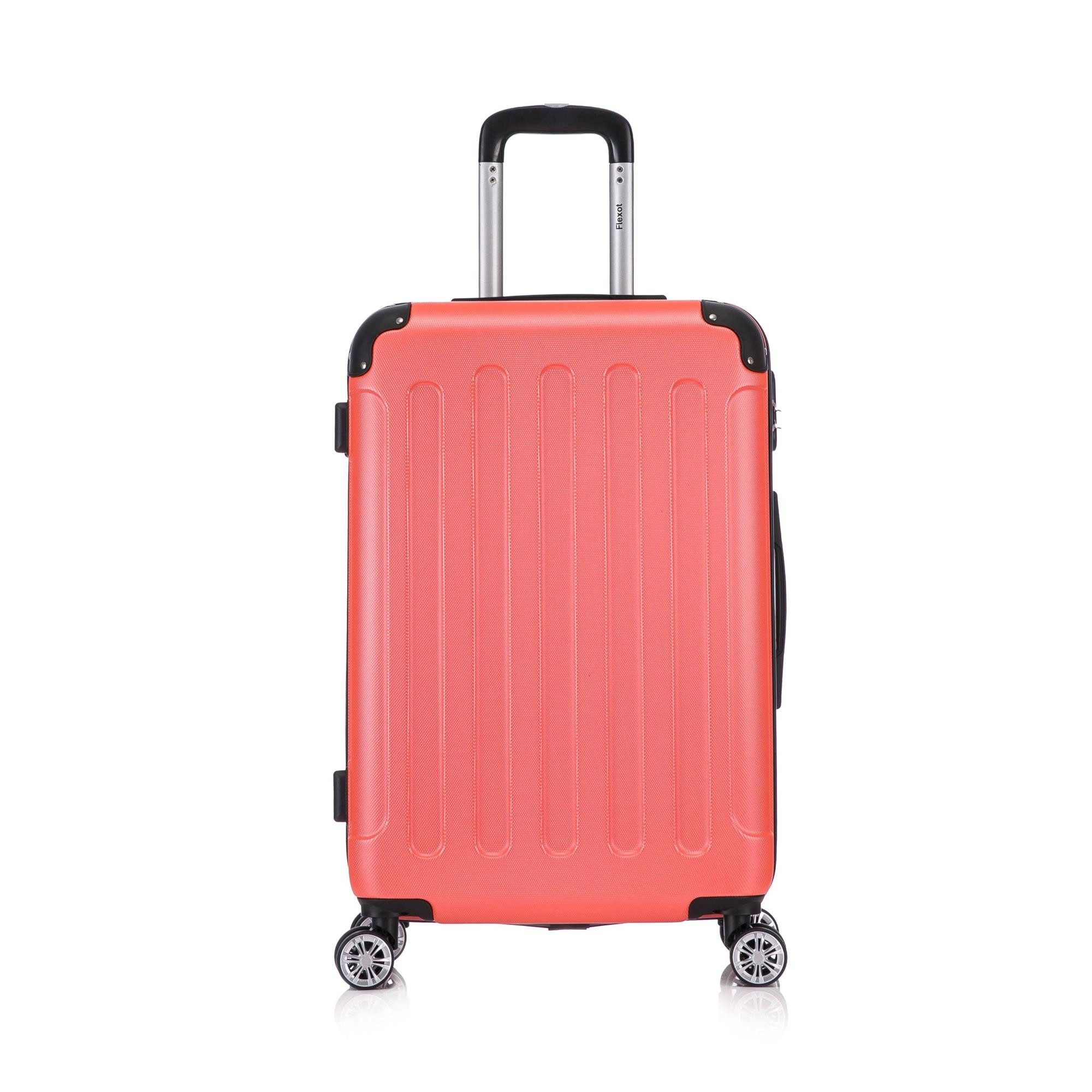 Flexot Hartschalen-Trolley F-2045 Kofferset, 360° Rollen, robuster Reisekoffer, Bordcase, 4 Rollen, Robuster und moderner Koffer mit vier 360° Rollen und Zahlen – Bild 2 von 5
