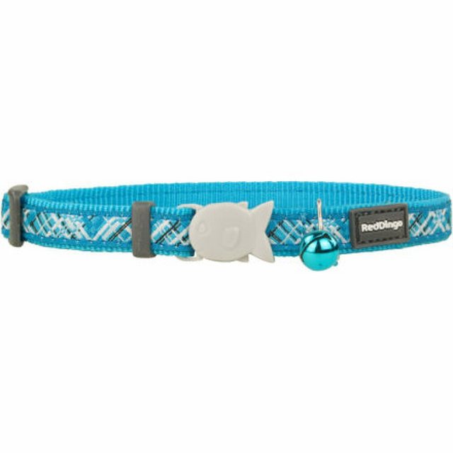 Red Dingo Hunde-Halsband “Halsband für Katzen – Flanno Türkis”, verschiedene Materialien