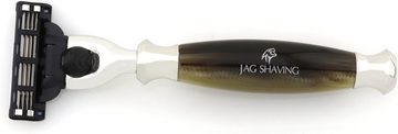 JAG SHAVING Rasierpinsel-Set 4-teiliges Rasierset – JAGs LEE-Reihe – Synthetisches Silber, 4 tlg.