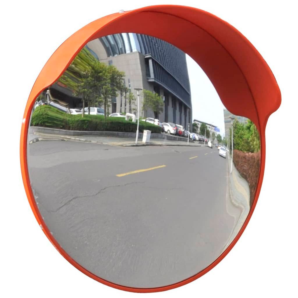 vidaXL Verkehrsschild Verkehrsspiegel Konvex PC-Kunststoff Orange 45 cm Outdoor, (1 St)