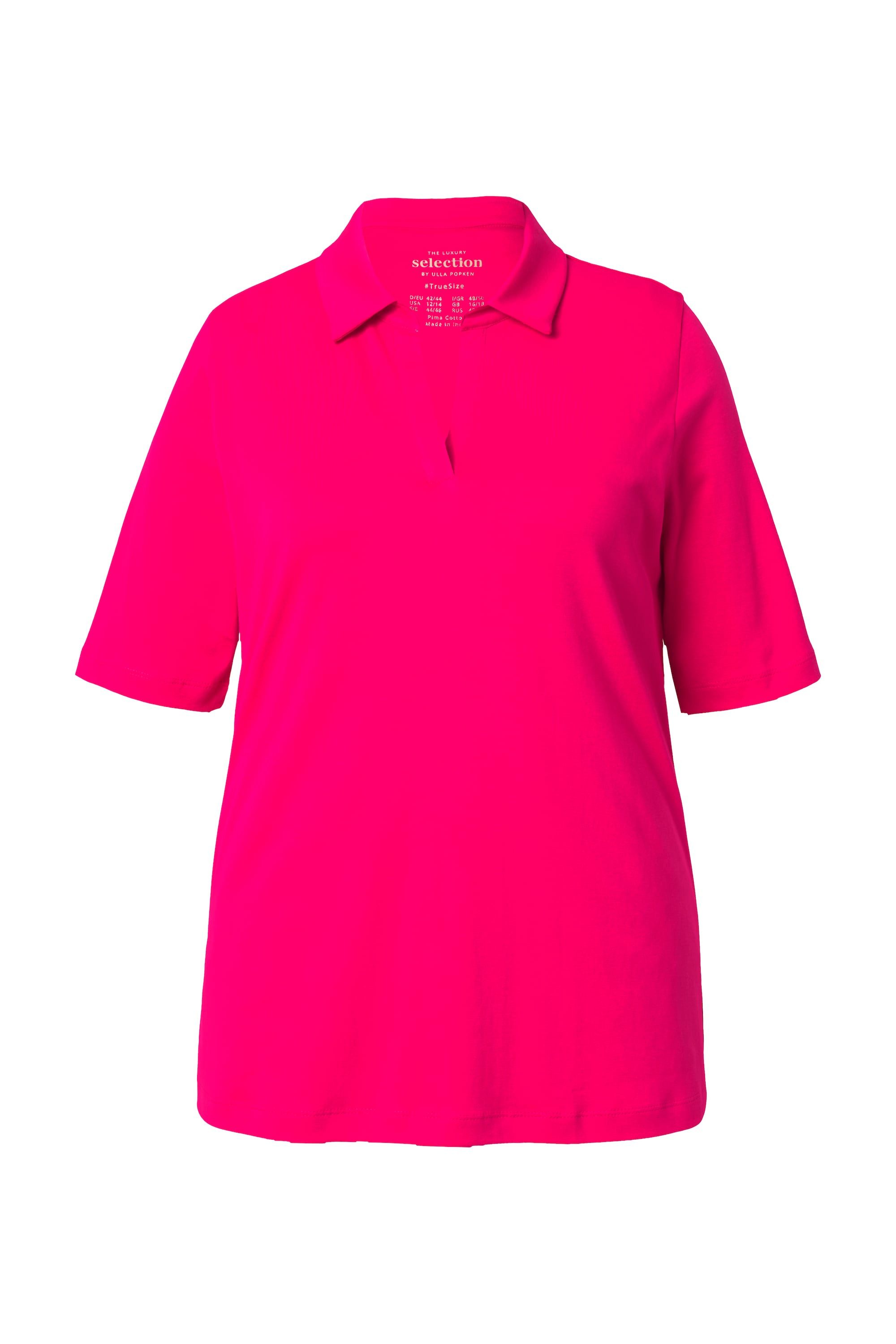 Ulla Popken Poloshirt Poloshirt A-Linie Halbarm Pima Baumwolle günstig online kaufen