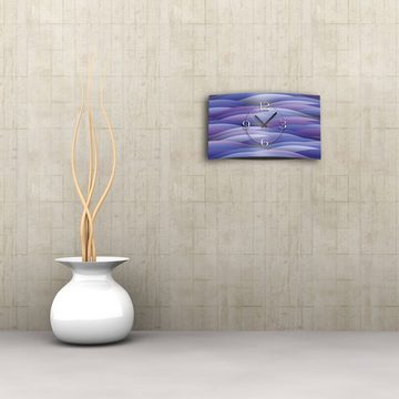 dixtime Wanduhr Abstrakt lila flieder Designer Wanduhr modernes Wanduhren Design leise (Einzigartige 3D-Optik aus 4mm Alu-Dibond)