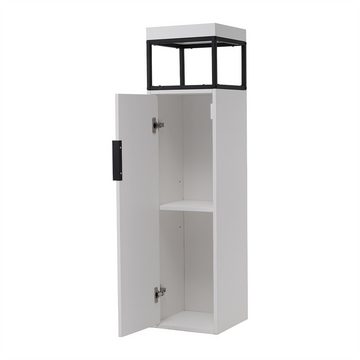 Sweiko Eckschrank Badezimmerschrank,Badezimmermöbel mit Ablagefächern, (1-St., verstellbare Einlegeböden) Weiß,30 x 30 x 120 cm
