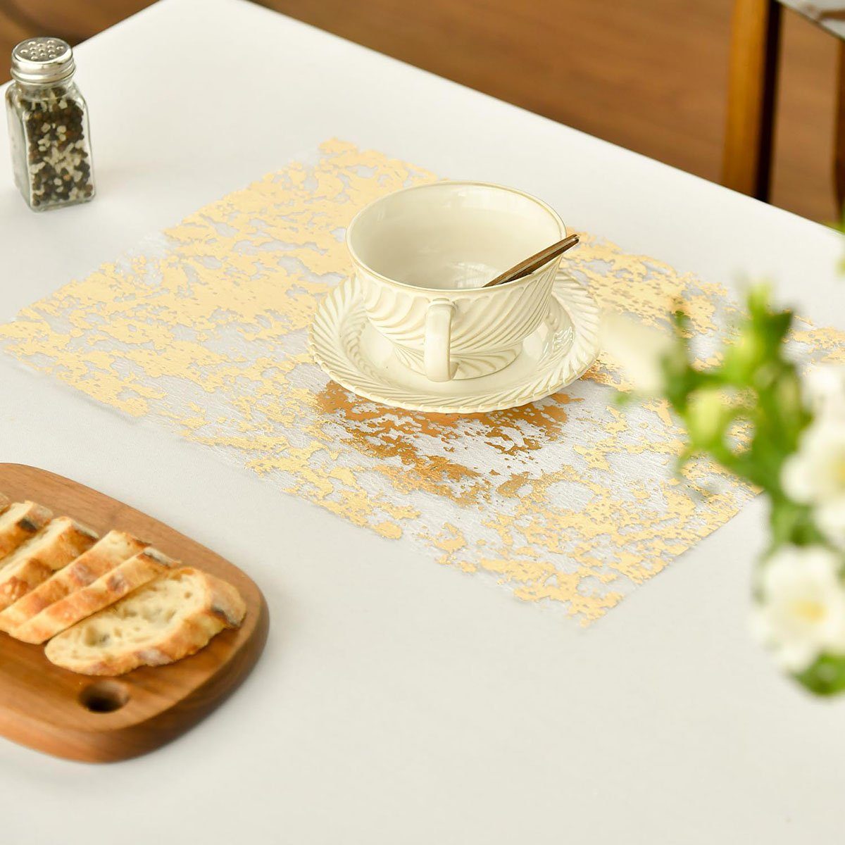 CTGtree Dekoration Küche Glänzend Gold Tischläufer Tischläufer Tisch Tischband