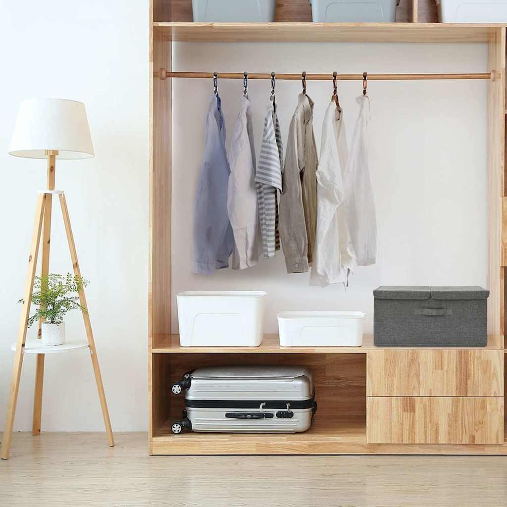 vidaXL Aufbewahrungsbox vidaXL Lagerboxen Vliesstoff 2 fächer Anthrazit