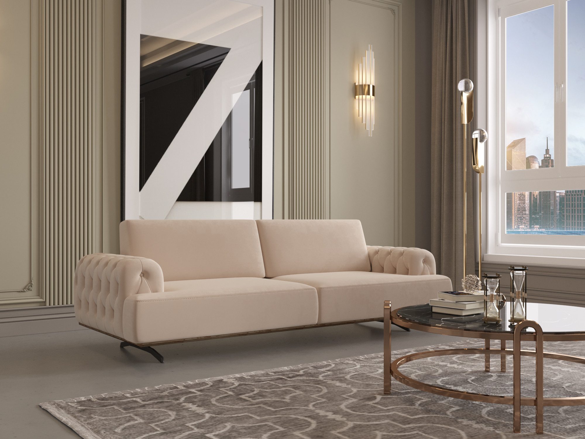 Möbeldreams Chesterfield-Sofa Chesterfield Sofa Modern Verstellbare Rückenlehne