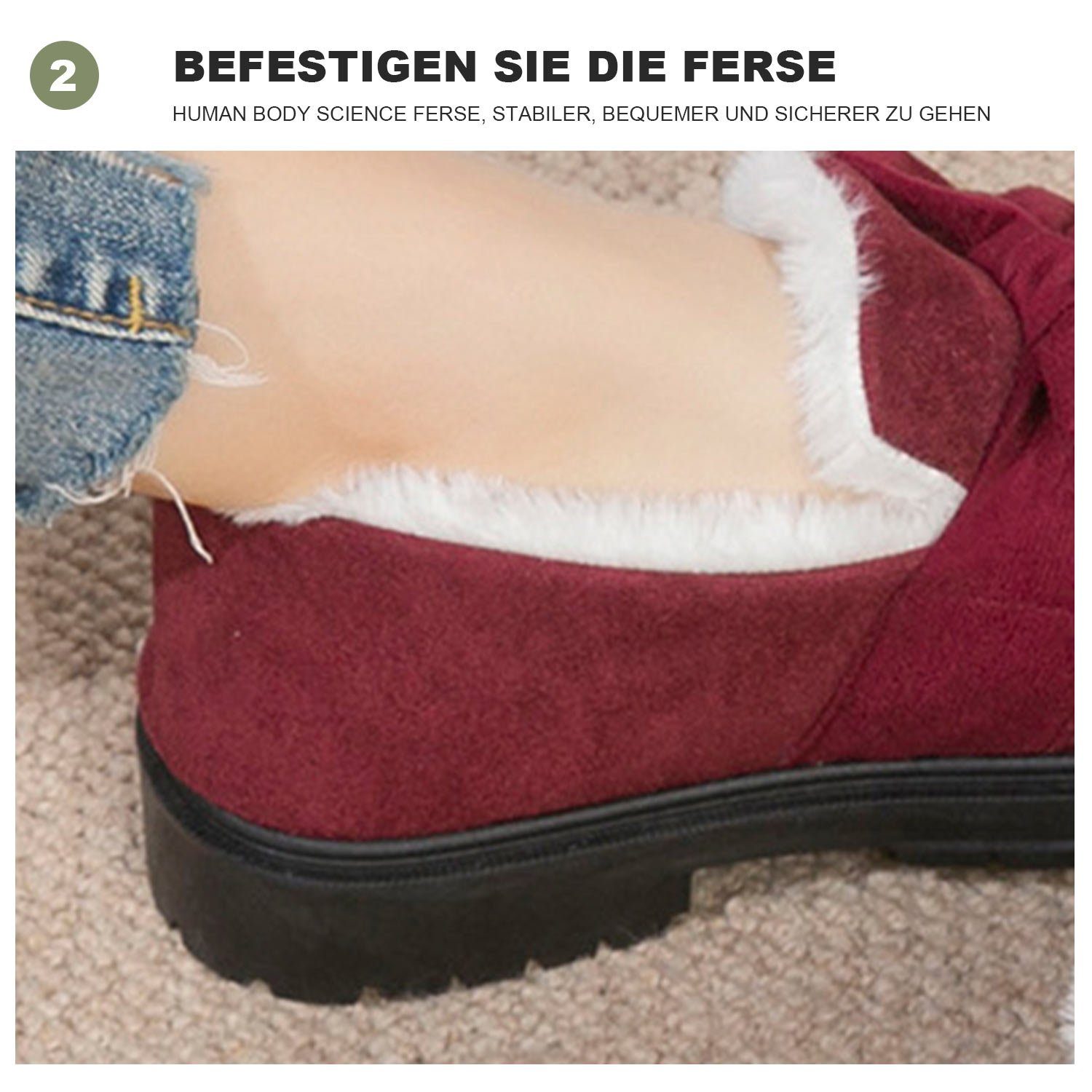 Rot Stiefel Röhre Fleece Baumwolle Schneestiefel gepolstert kurze Daisred Damen Schuhe