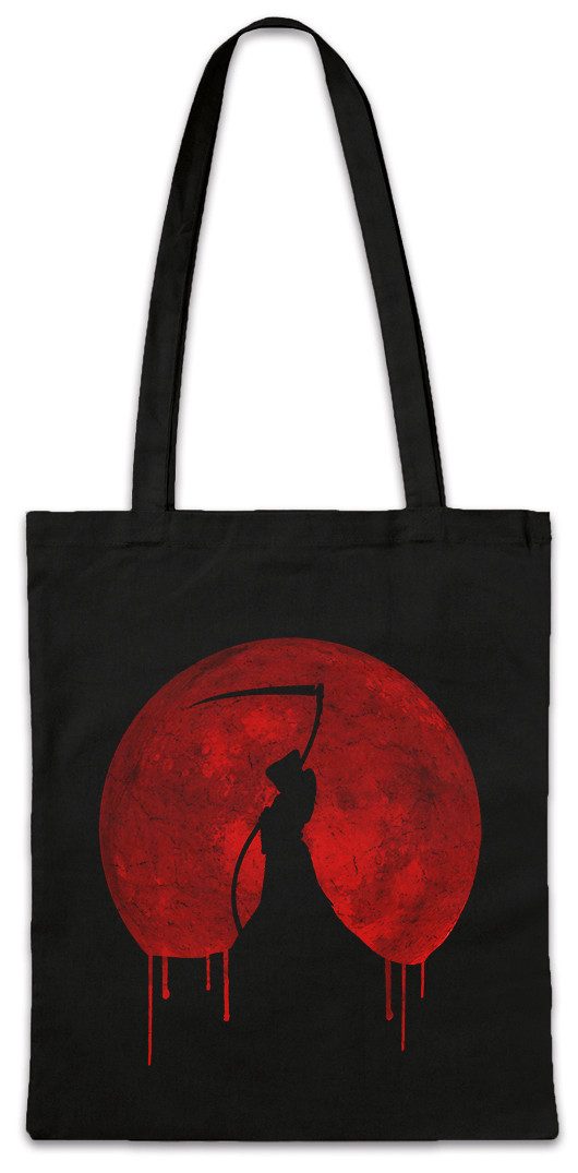 Beuteltasche Red Moon Ripper Stofftasche Goth Reaper Skelett Sichel Metal Tod