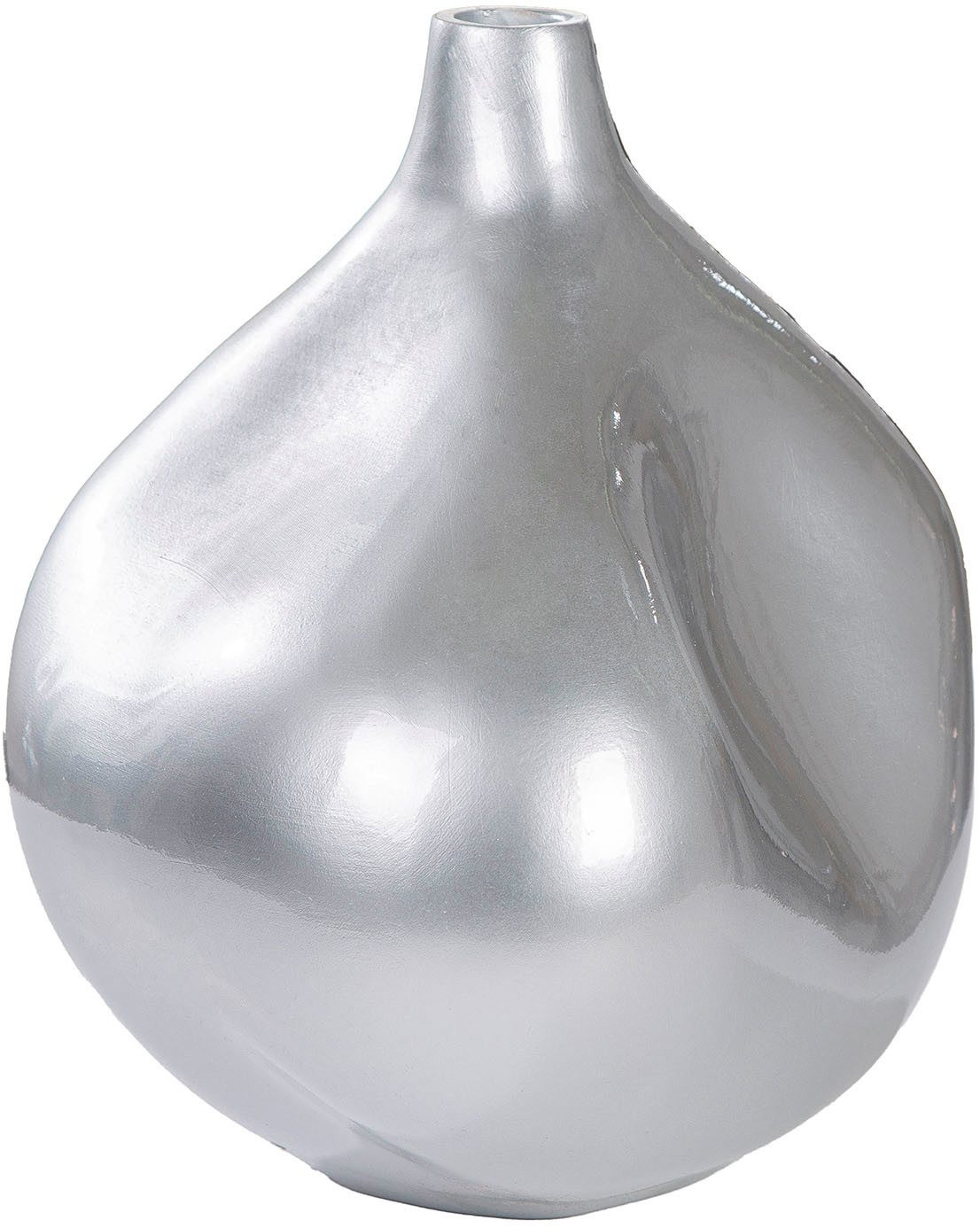 GILDE Tischvase Vase organisch Jolie silberfarben H. 33,5 cm (1 St)