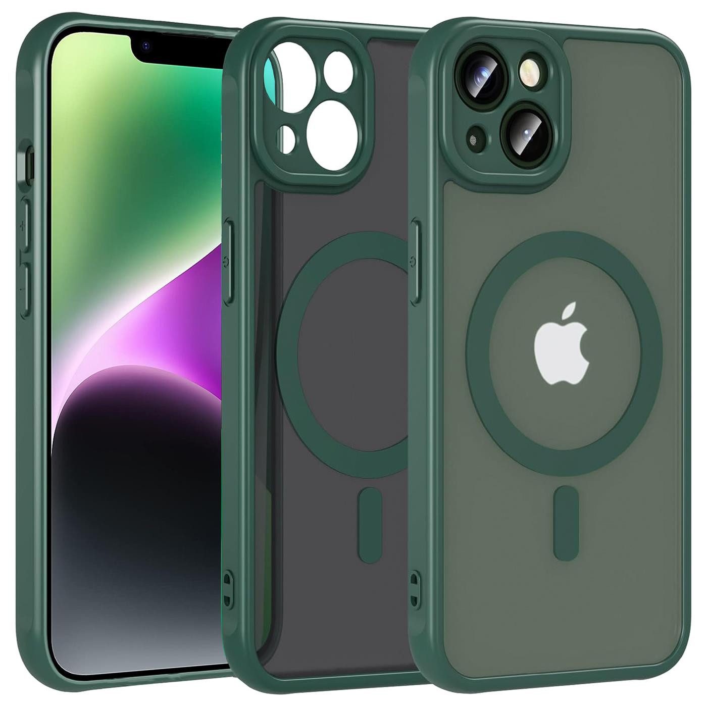 CoolGadget Handyhülle Magnet-Hülle für iPhone 14 Schutzhülle magnetisch 6,1 Zoll, Hülle Matt Stoßfest kompatibel mit Magsafe Zubehör Kameraschutz Case