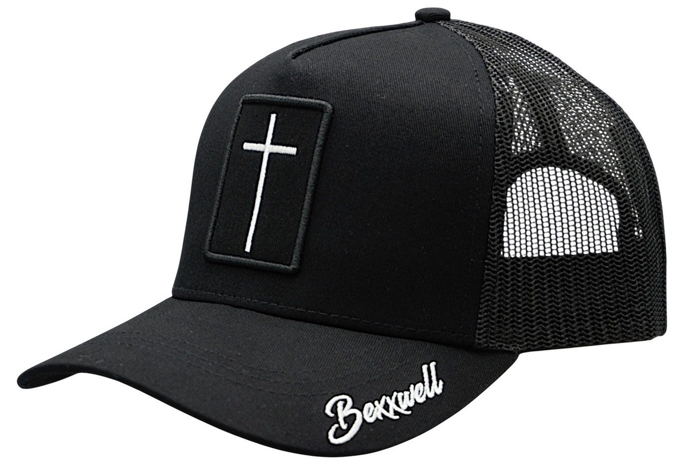 Bexxwell Trucker Cap mit Kreuz-Patch (optimale Passform, Unisex)
