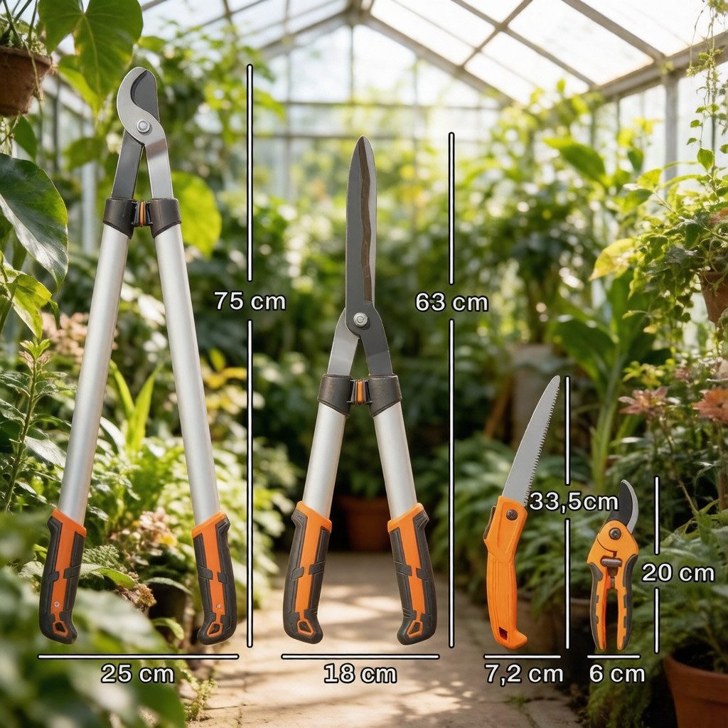 ibettertec Baum- und Strauchschneider 4-teiliges Gartenscheren-Set mit Astschneider