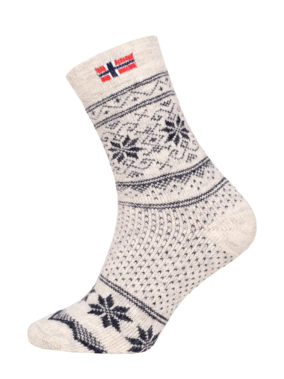 HomeOfSocks Norwegersocken 80% Wollsocken Norwegen Flagge & Norweger Design Dicke Socken Hyggelig Warm 80% Wolle Norwegischem Design
