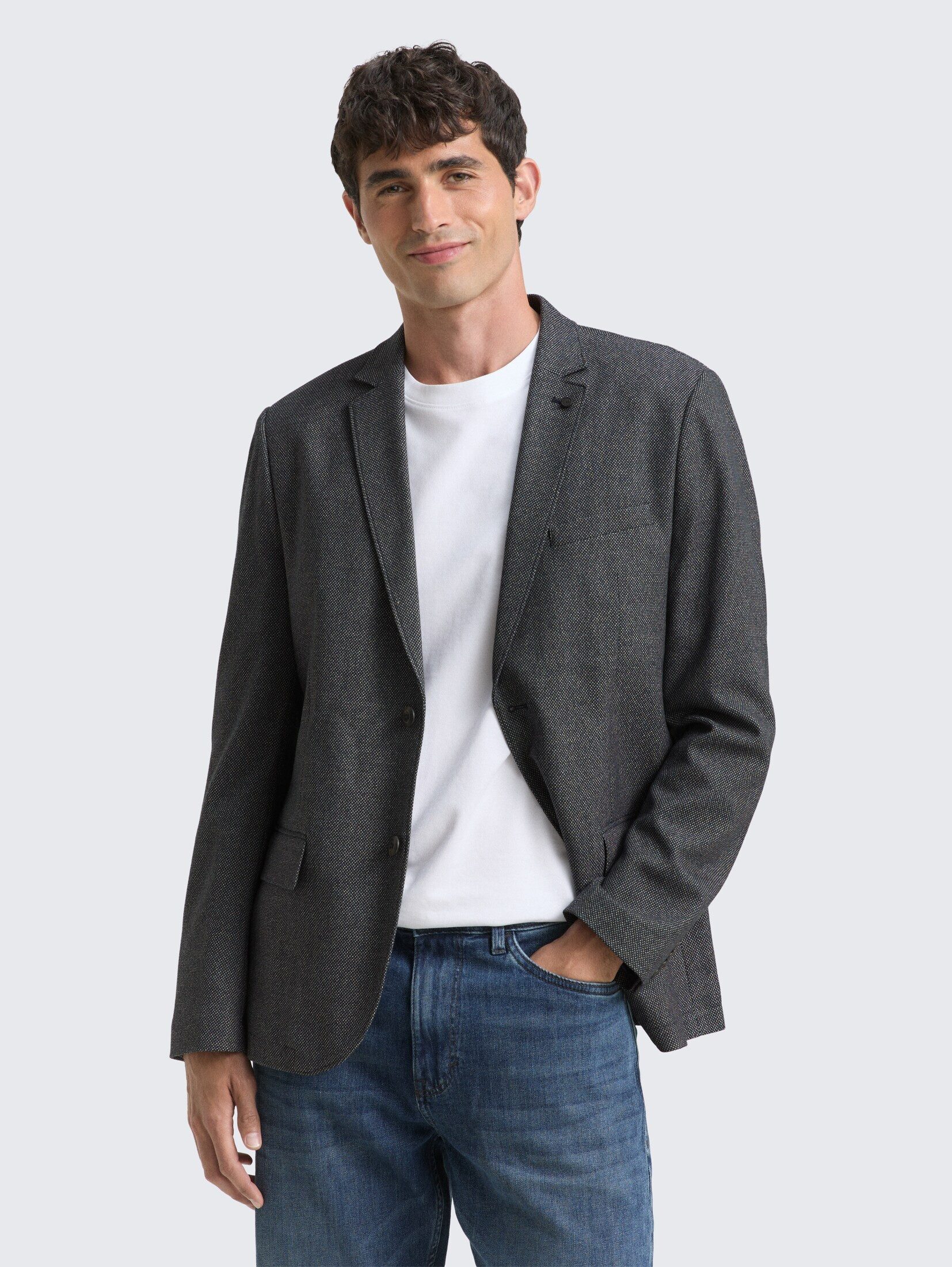 TOM TAILOR Sakko Blazer Dobby Sakko mit Stretch-Anteil