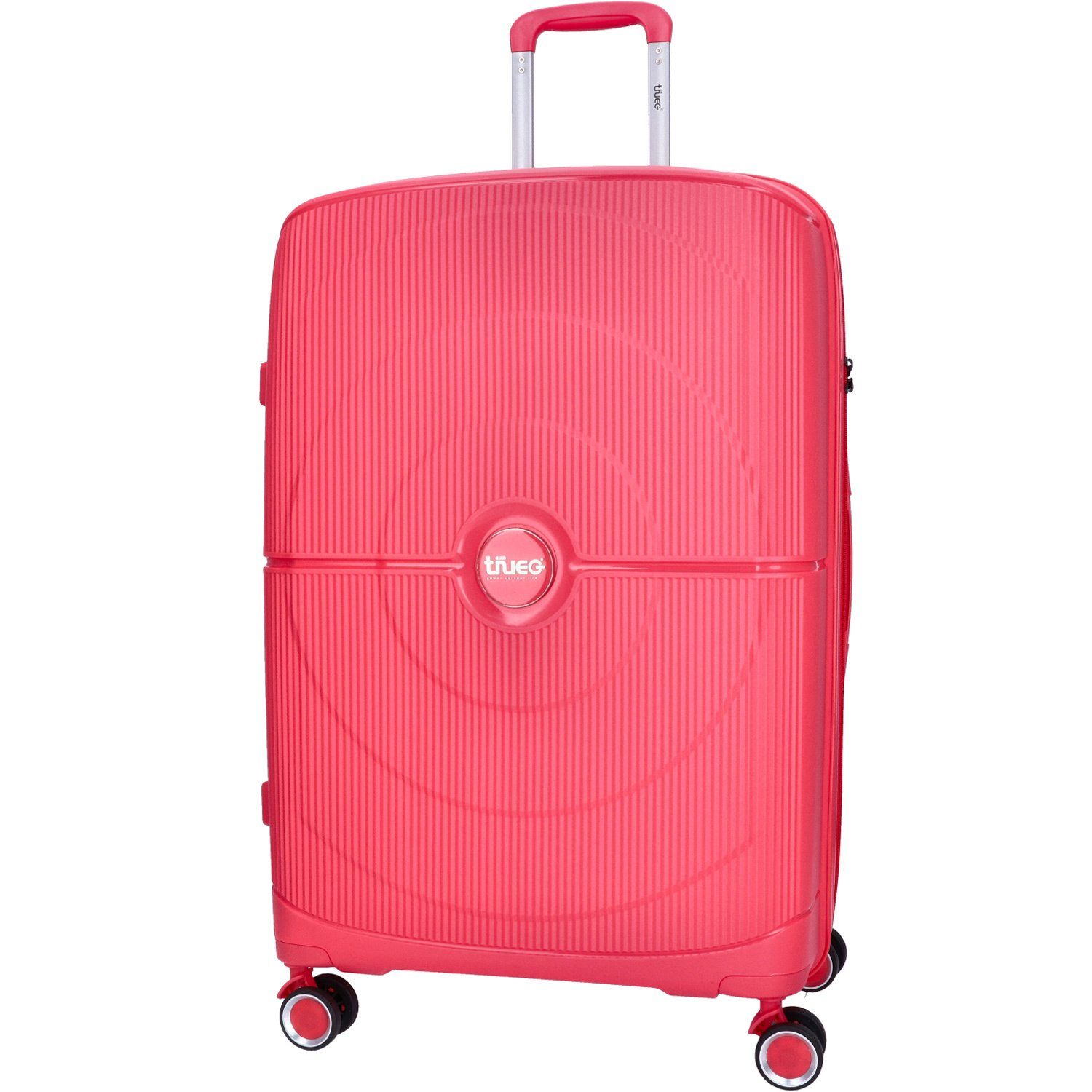 TheTrueC Koffer TheTrueC 4-Rad Trolley 74cm Valencia coral red, 4 Rollen Rollen