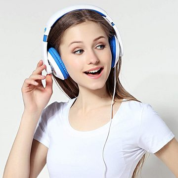 RockPapa Kinder-Kopfhörer (Das stilvolle Design aus hochwertigen Materialien macht sie langlebig,Mit 1,5 m robusten Audiokabeln, Dual Sound Stage Treibern, Für optimale Passform, Gerätekompatibilität)
