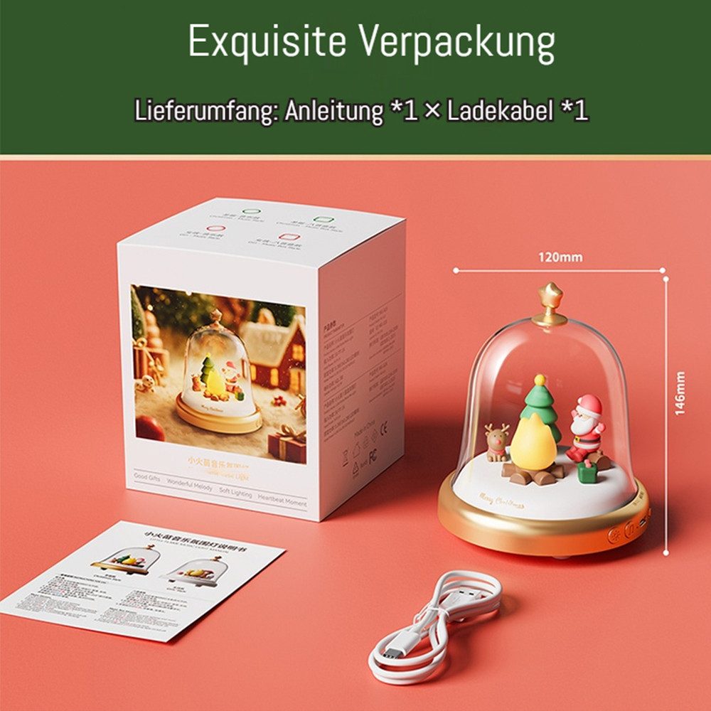 PRIISF LED Dekoobjekt Winterdorf LED Weihnachtsdorf Nachtlicht Spieluhr Wei günstig online kaufen