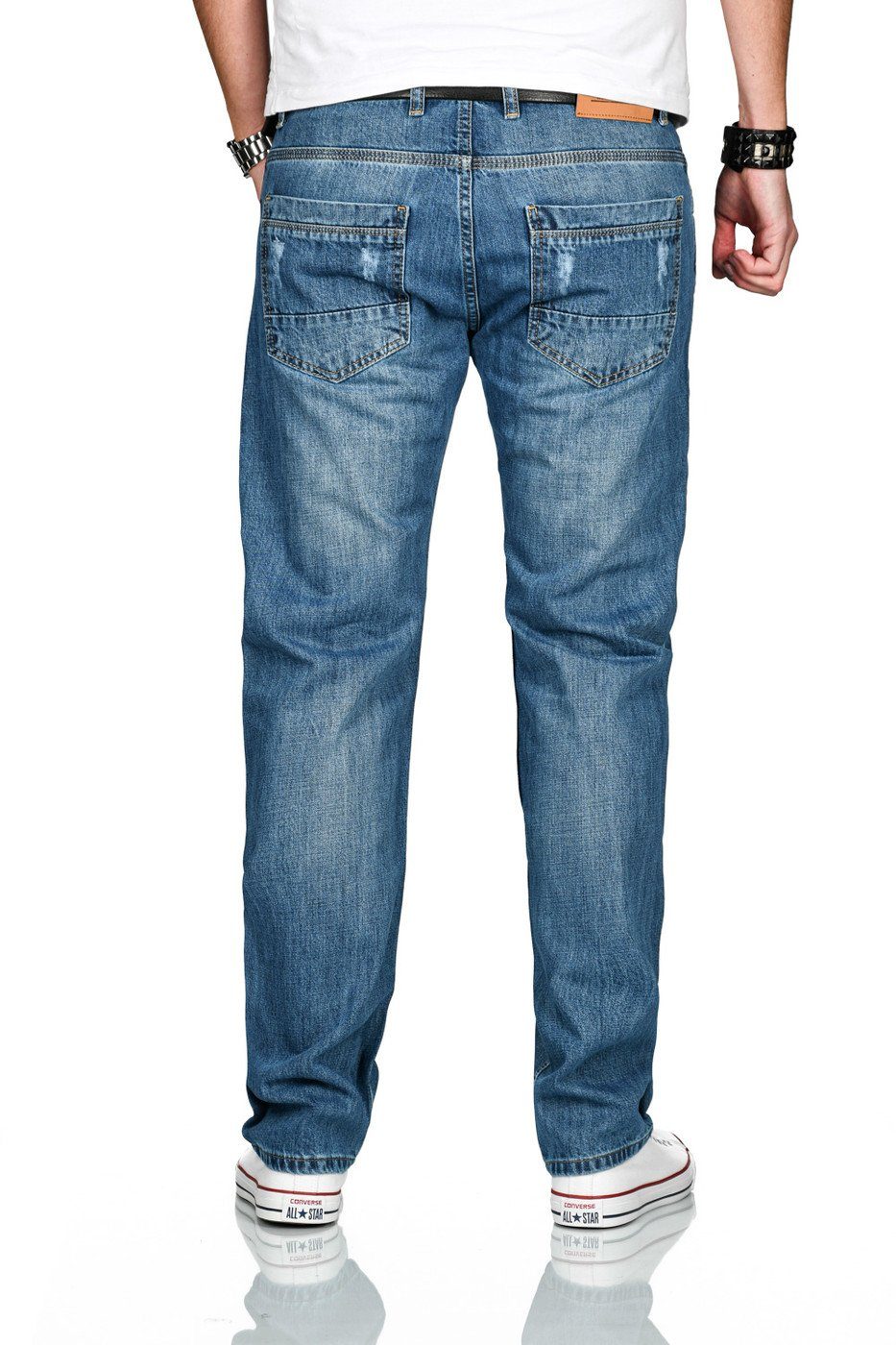 Alessandro Salvarini Straight-Jeans hellblau geradem ASCarlo mit Bein