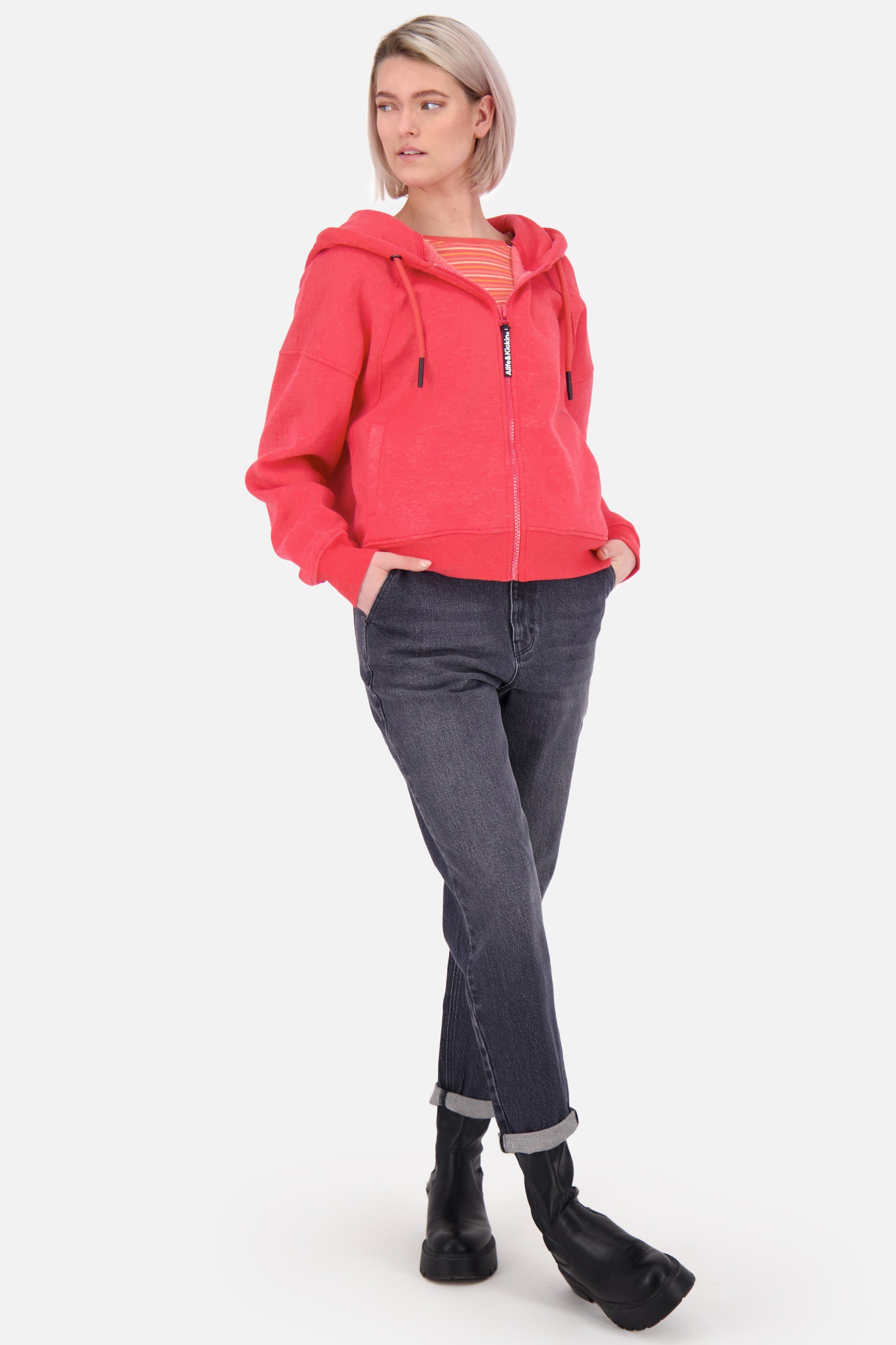 Kapuzensweatjacke A Kapuzensweatjacke, Kickin JesseAK Alife melange Sweatjacke Sweatjacket Hooded & coral Damen