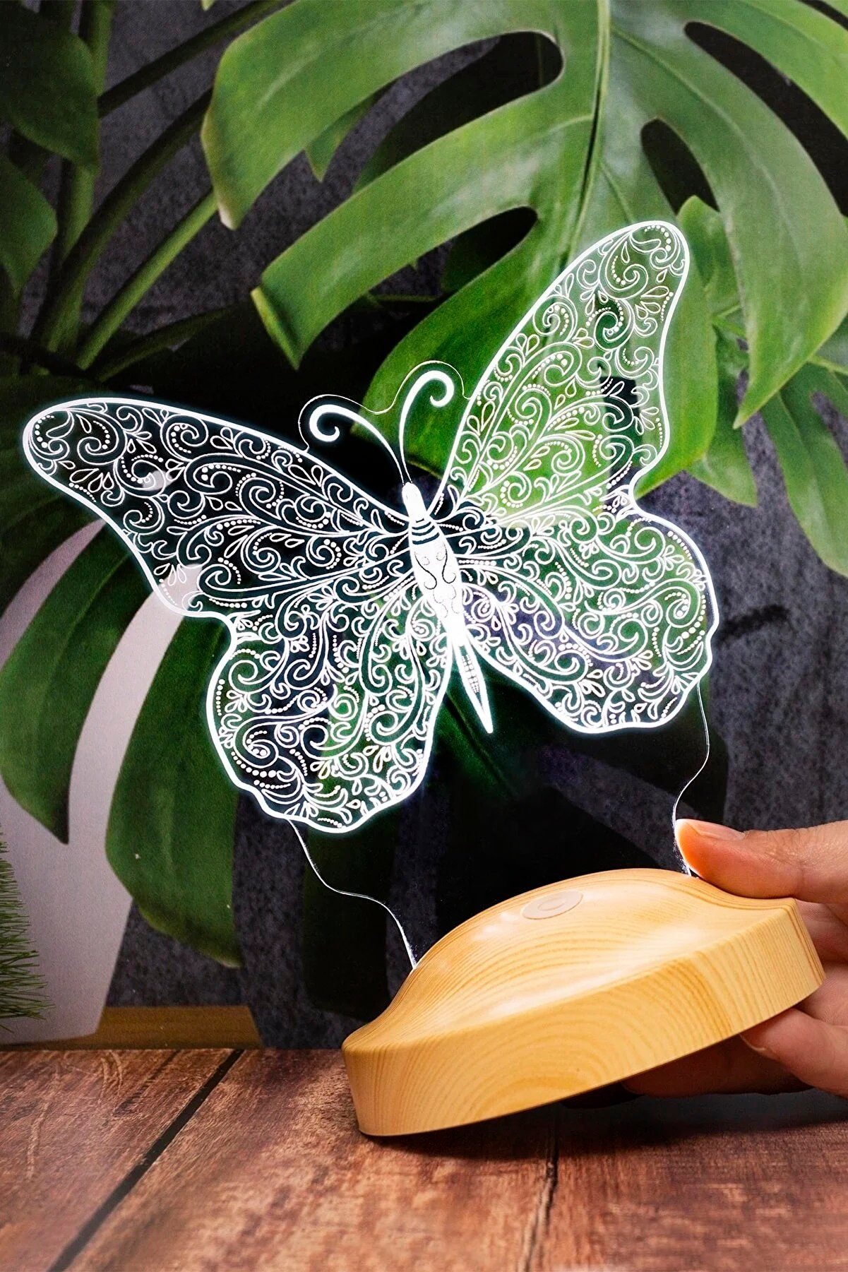 fest 3D Leuchte Weihnachtsgeschenk Nachttischlampe Schmetterling für Nachtlicht Butterfly Geschenkelampe integriert, Tochter, Geburtstagsgeschenk, LED Gravur 7 Mädchen Farben Enkelin,