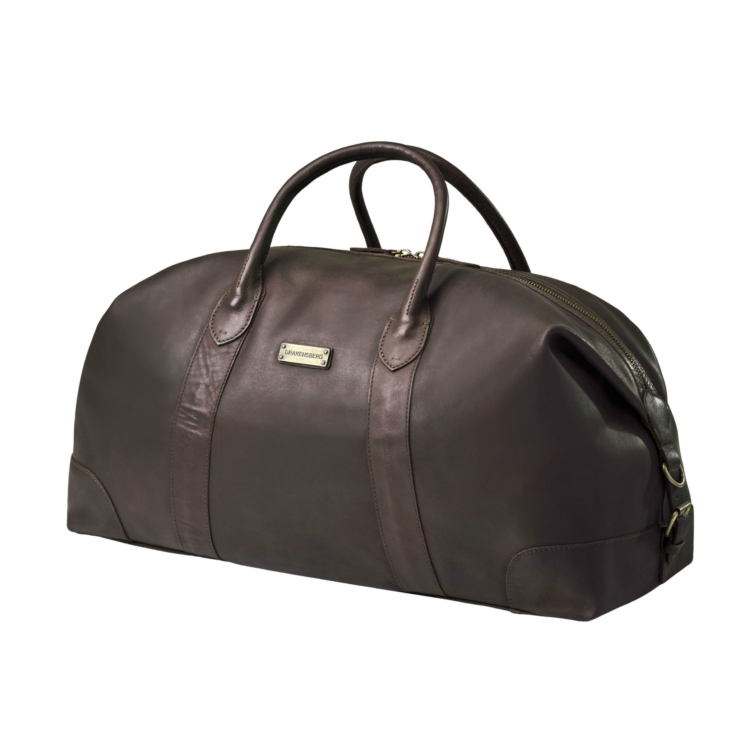 DRAKENSBERG Reisetasche Weekender »David« (60) Kaffee-Braun, aus vollnarbigem Premium Leder für Herren und Damen im Vintage-Design
