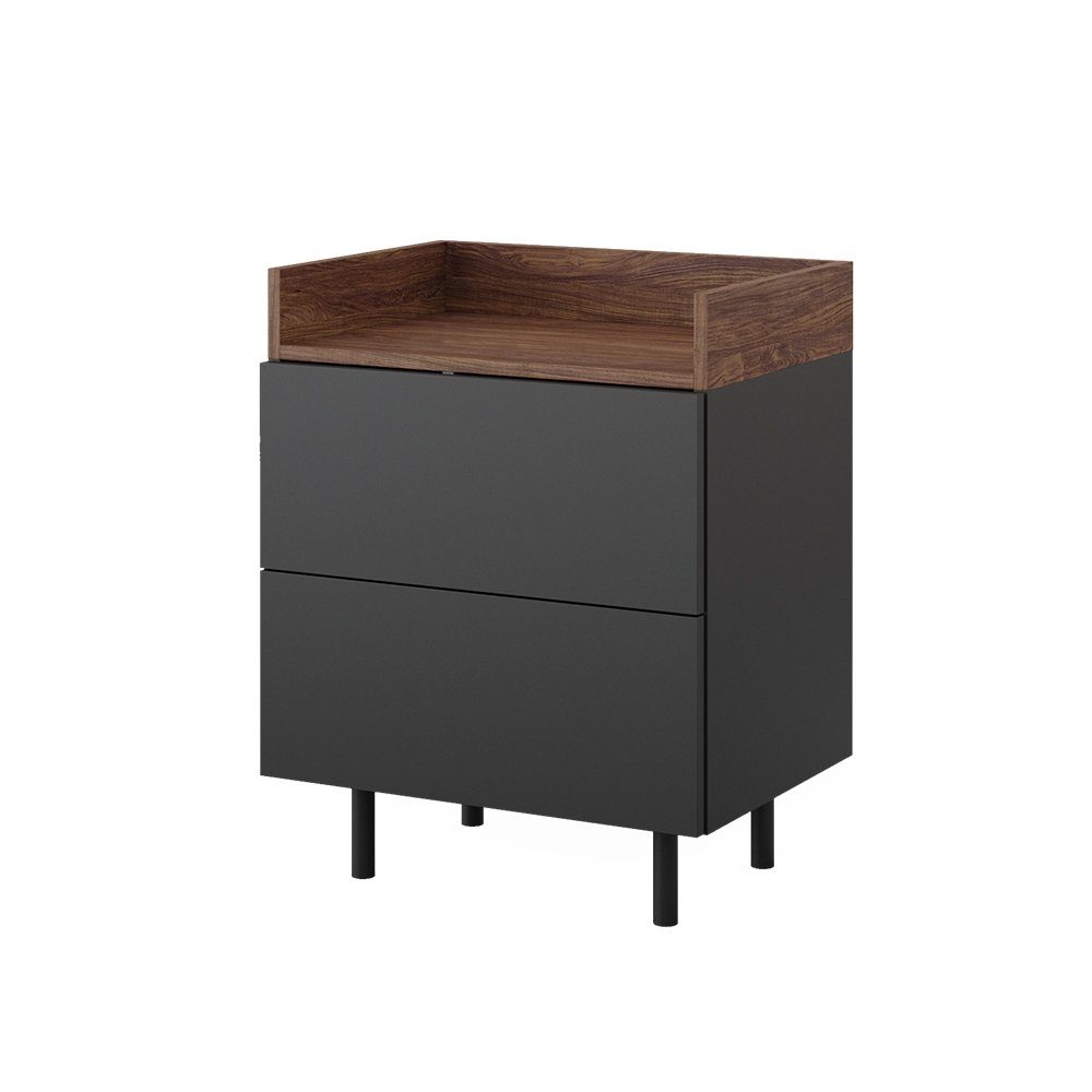 Vicco Nachtschrank Anika, Anthrazit/Nussbaum, 54 x günstig online kaufen
