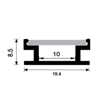 SO-TECH® LED-Stripe-Profil LED-Aluprofil 44, 77 (Fliesenmontage) oder 88 (30° Winkel)