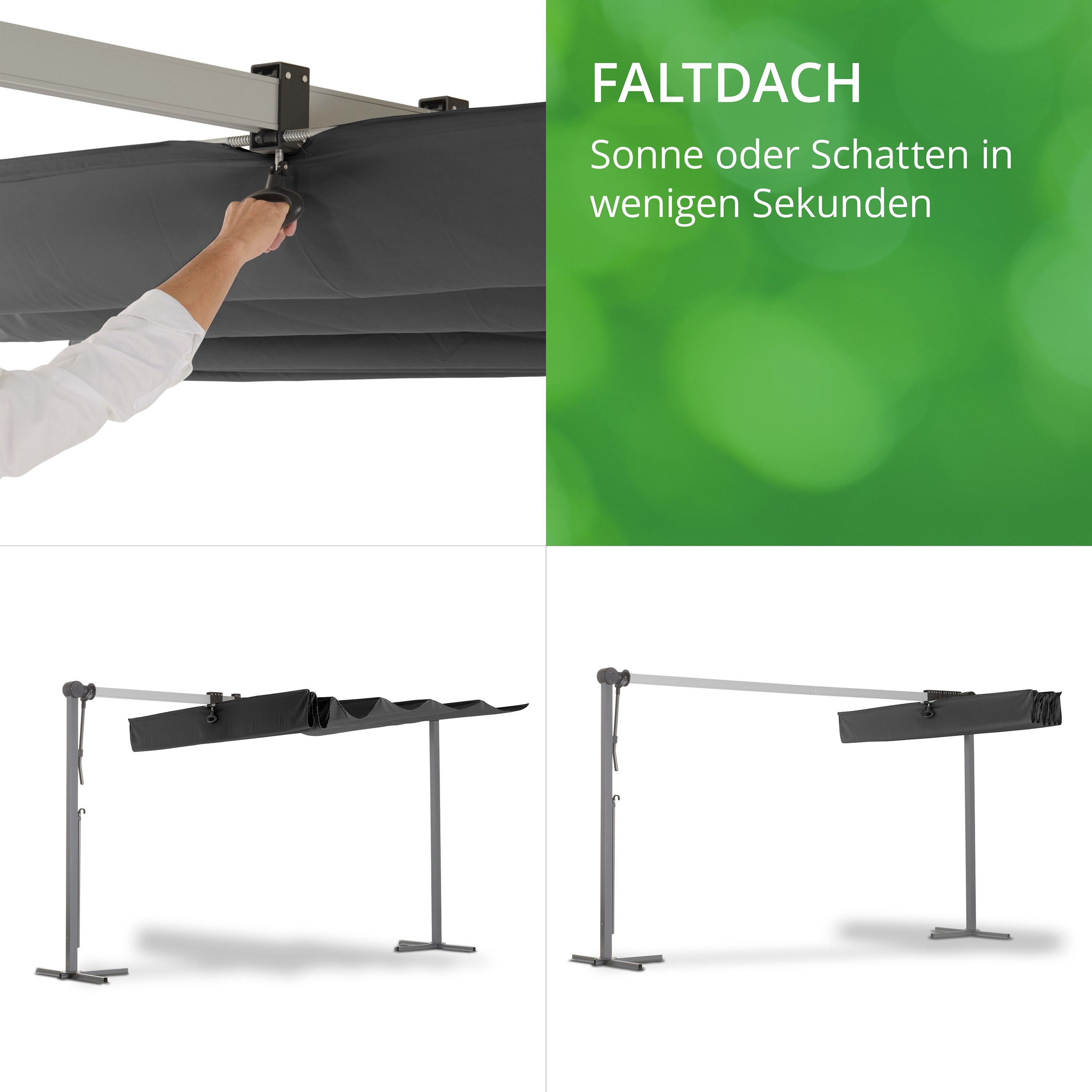 Leco Standmarkise Sonnendach WAVED 4x2,5 m 400 x 250 x 220 cm