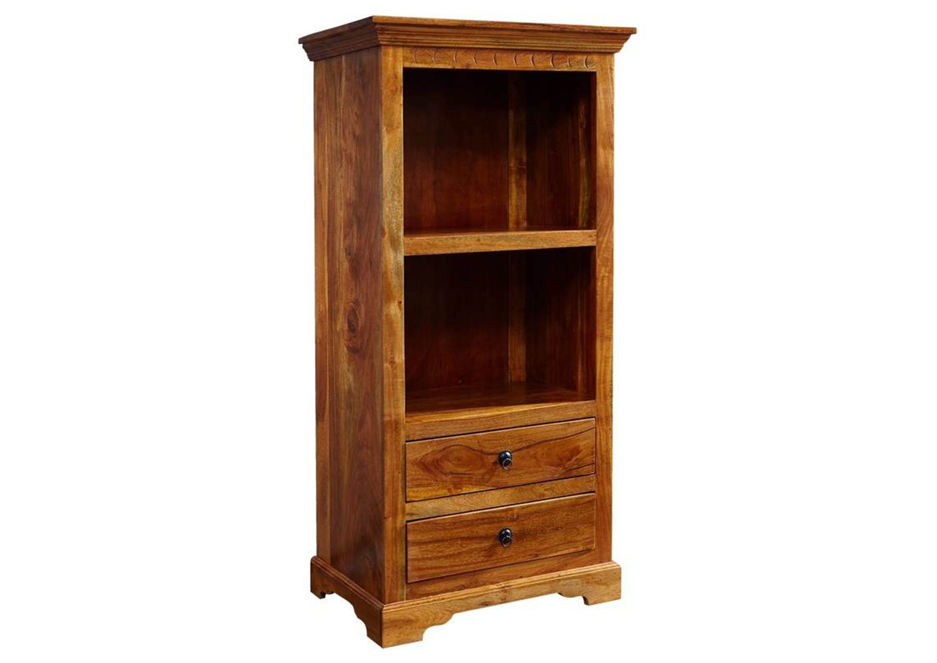 Massivmoebel24 Bücherregal OXFORD, 1-tlg., Regal Akazie 68x44x140 honig lackiert OXFORD #01010