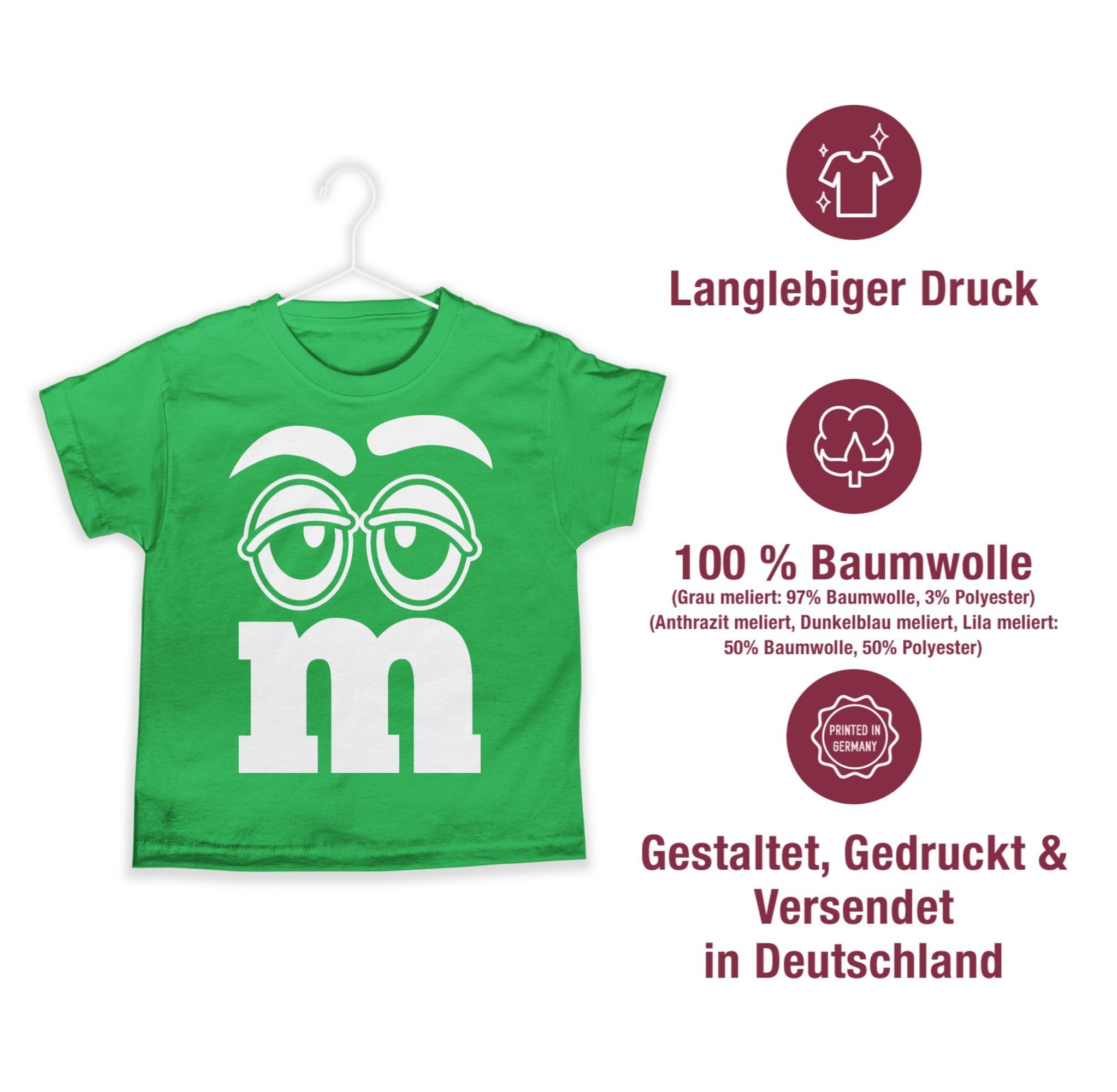 Shirtracer T-Shirt Faschingskostüm Gruppenkostüm M&M Aufdruck Gesicht I M und M I MM Auge (1-tlg) Karneval & Fasching