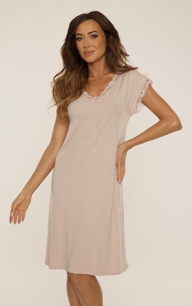 De Lafense Nachthemd mit zarter Spitze am Ausschnitt