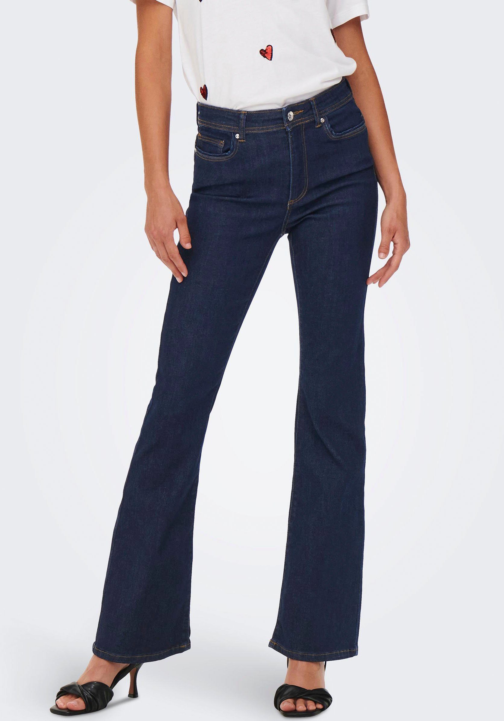 ONLY Bootcut-Jeans ONLWAUW LIFE HW FLARED RINSE DNM mit Stretch