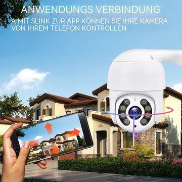 Hikity 1080P Netzwerkkamera Outdoor-Überwachungskamera Funk-WLAN-Dome-Kamera Überwachungskamera (Tag & Nacht Vollfarbe, WiFi-IP-Kameras)