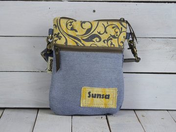 Sunsa Umhängetasche Damen Umhängetasche aus Canvas & recycelte Jeans, Kleine Crossbody Bag