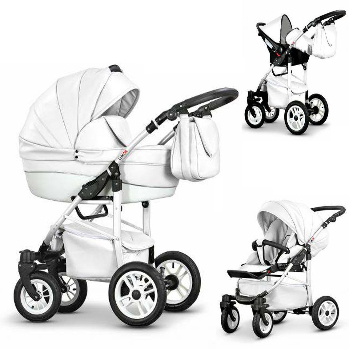 Kombi-Kinderwagen Craft Eco 4 in 1 inkl. Sportsitz, Autositz und Zubehör in 16 Farben