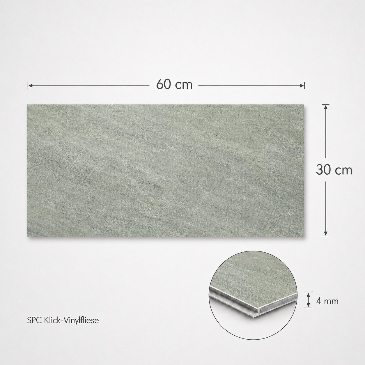 NoblesBox Designboden SPC Designboden 4 mm Klick in Fliesen-, Stein- und Holzoptik, wasserfest, antistatisch, pflegeleicht, kleberfrei, für Badezimmer