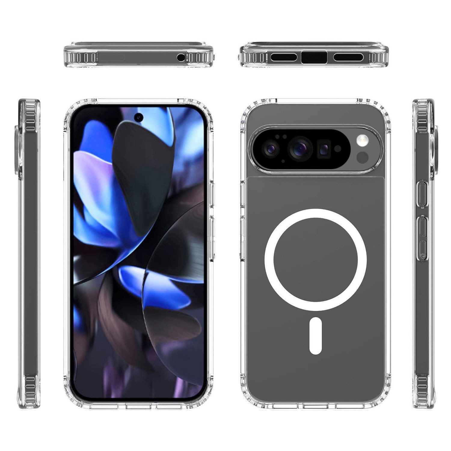 Wigento Handyhülle Für Google Pixel 10 Pro XL Skin Feel MagSafe Hybrid Hülle Transparent, Hybrid Schutzhülle mit MagSafe Unterstützung – Bild 2 von 5