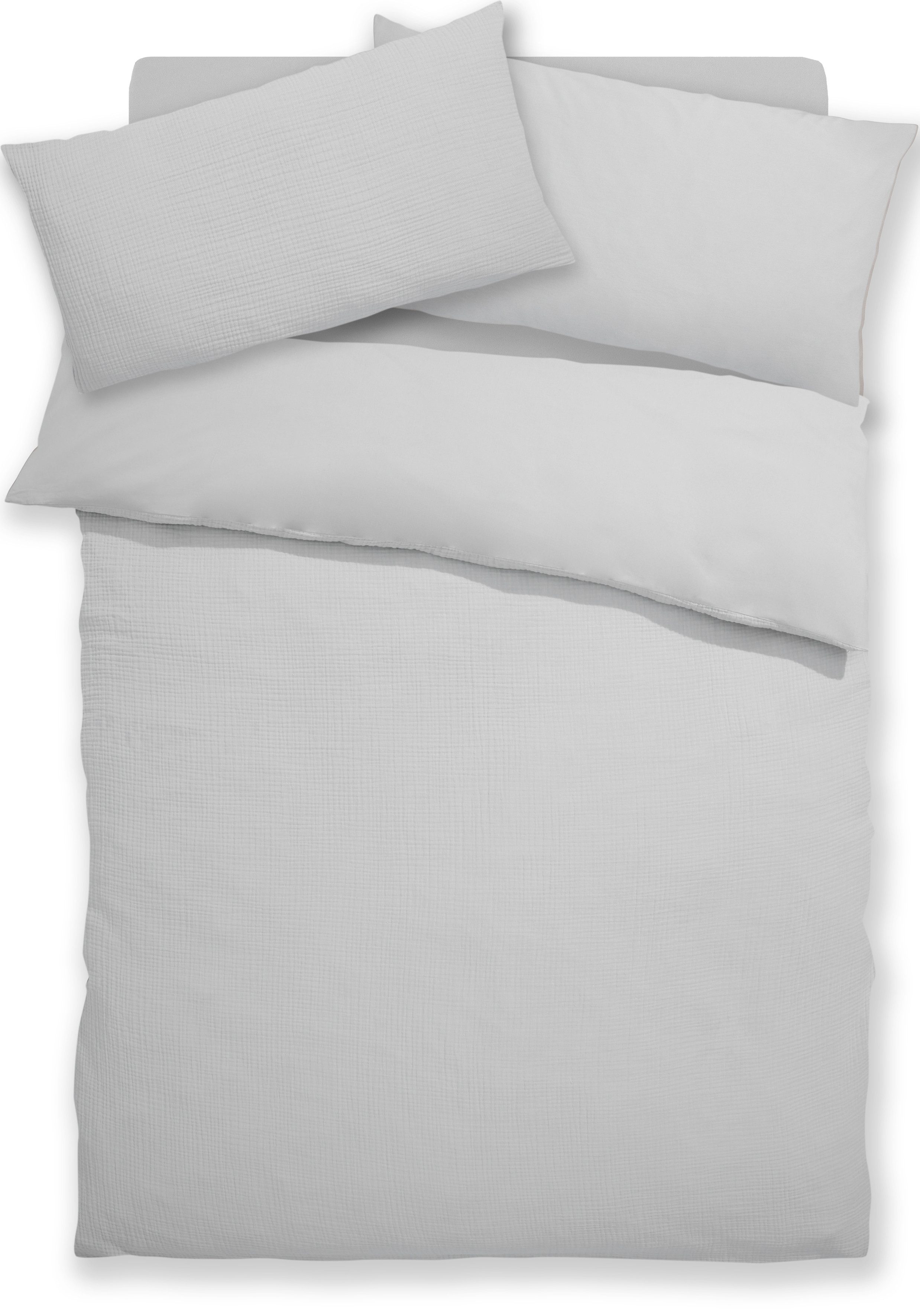 OTTO home Wendebettwäsche Sari3, Musselin, Renforcé, 2 teilig, NEUHEIT: aus 100% Baumwolle in weichem Musselin, Rückseite Renforcé