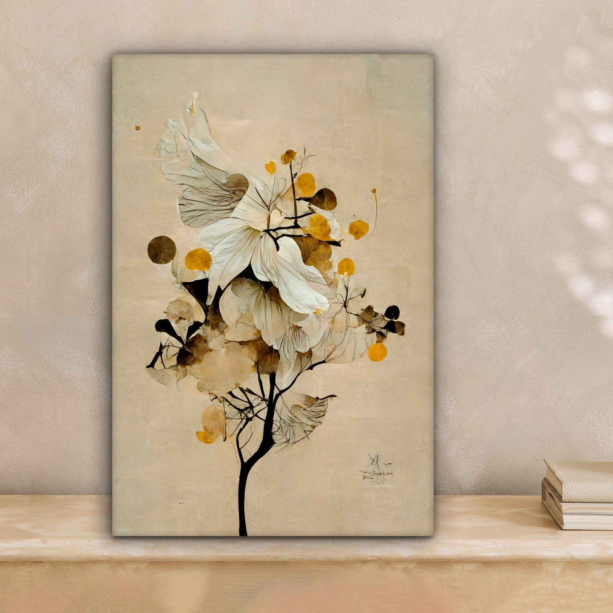 OneMillionCanvasses® Leinwandbild Blumen - Pflanzen - Gold - Vintage, Fotod günstig online kaufen