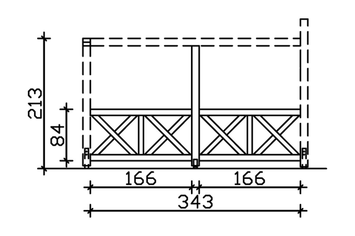 Thumbnail - Skanholz Carport-Seitenwand Andreaskreuz, BxH:343x210 cm, freistehehend
