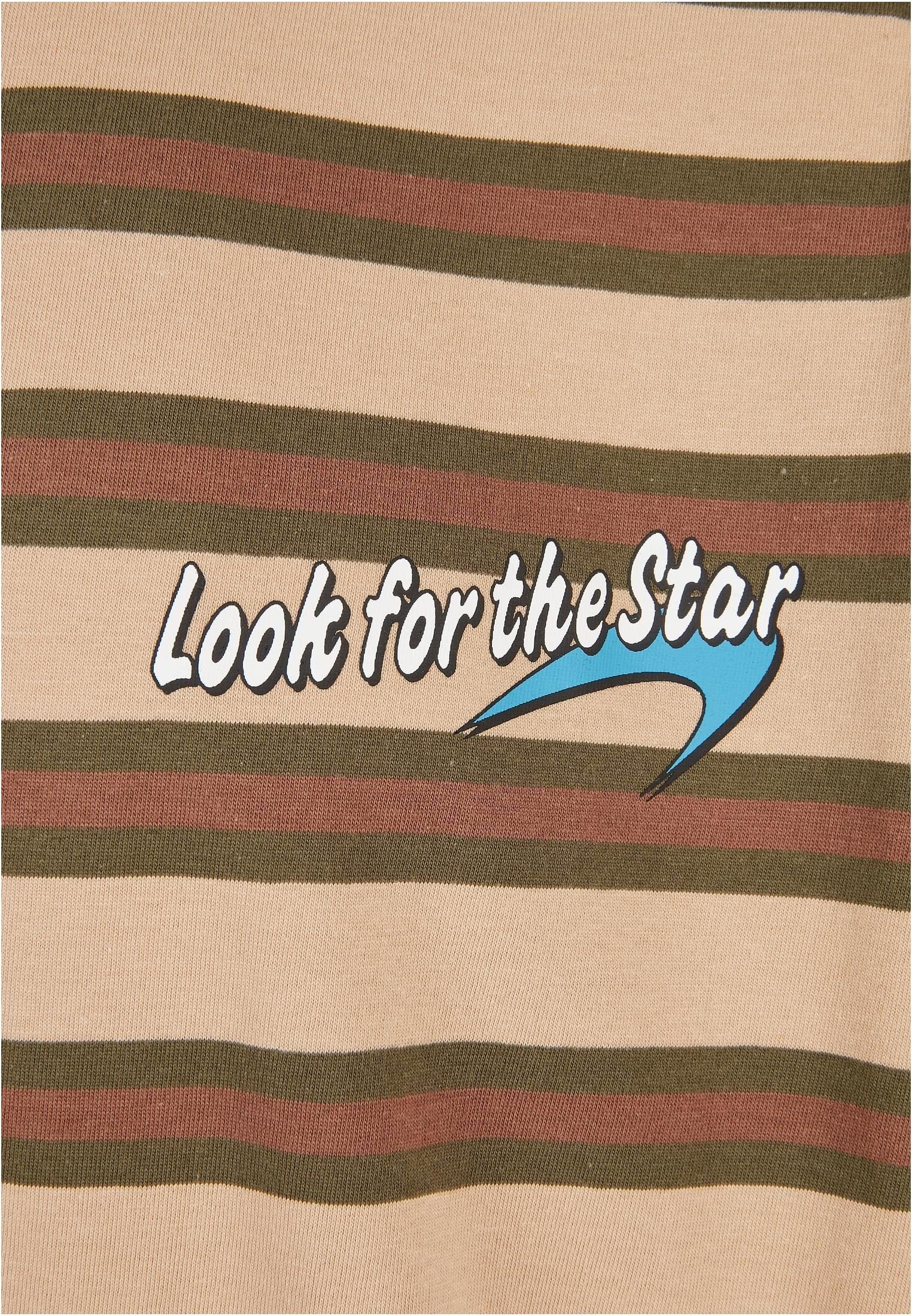 Look Black Starter for Herren Label Tee Striped Starter T-Shirt Star Oversize (1-tlg) unionbeige/darkolive/bark the