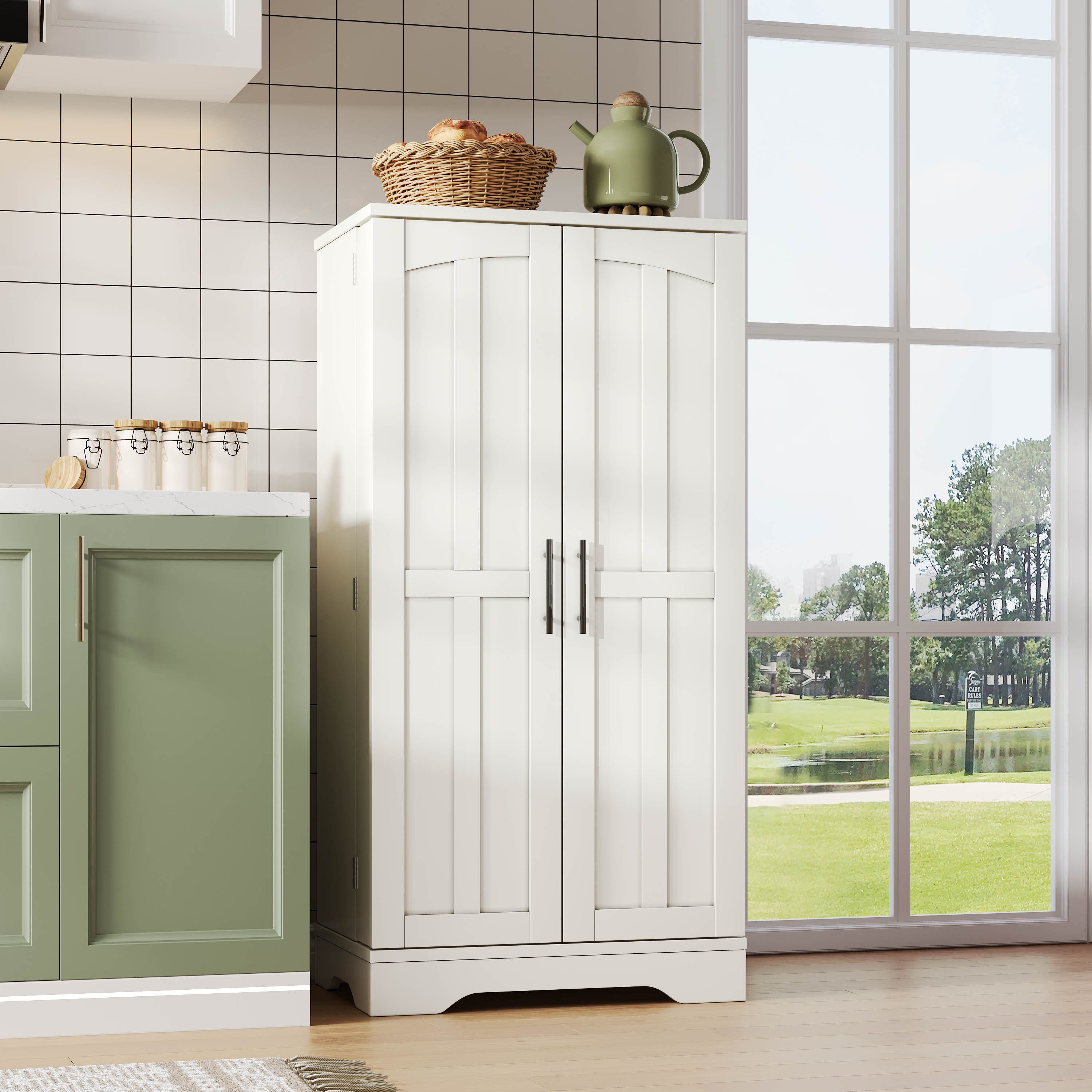 Flieks Mehrzweckschrank Hochschrank mit LED-Sensorlicht und verstellbaren R günstig online kaufen