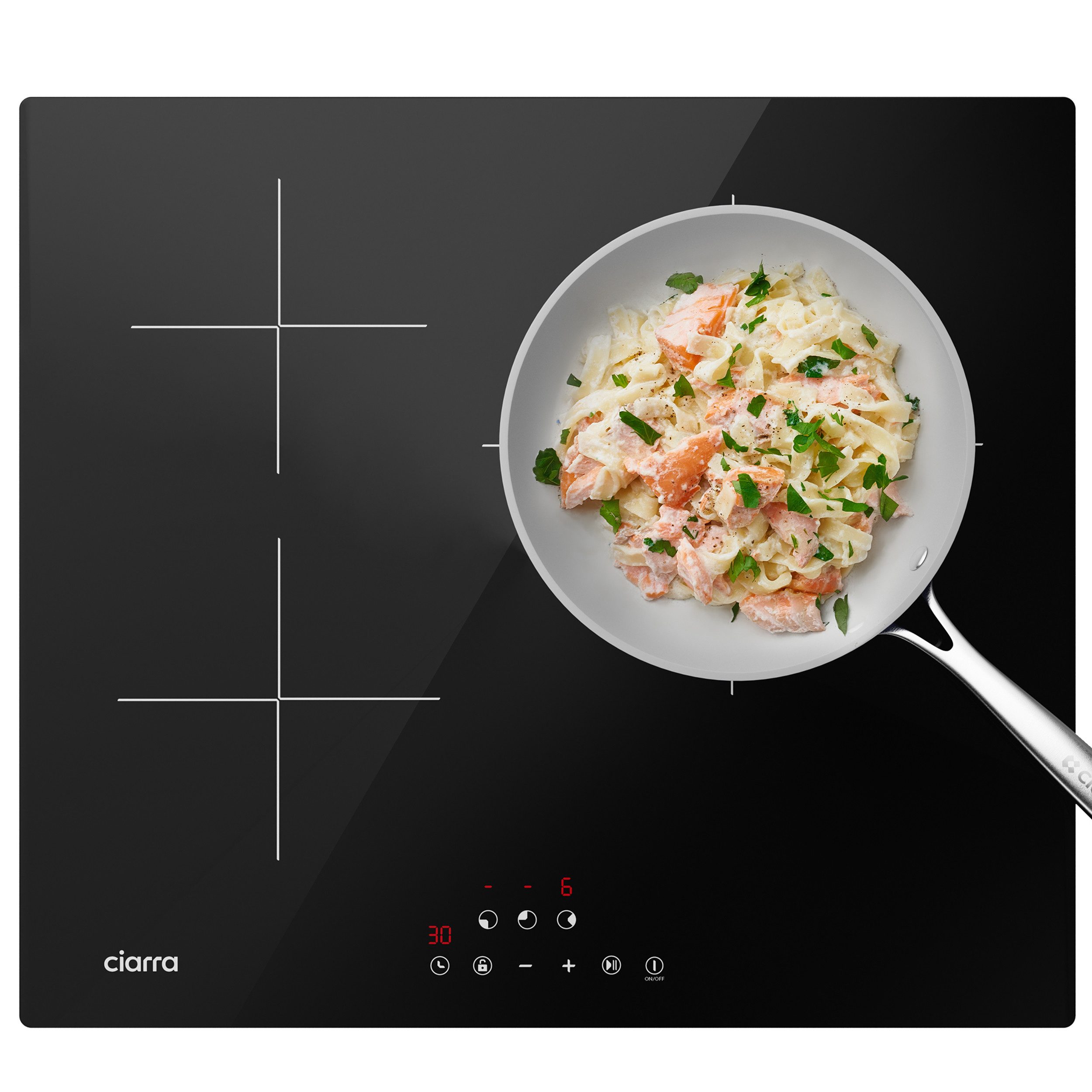 CIARRA Induktions-Kochfeld CBBIH3, 60cm Einbau-Kochfelder 3-Zonen Induktionskochfeld mit Timer