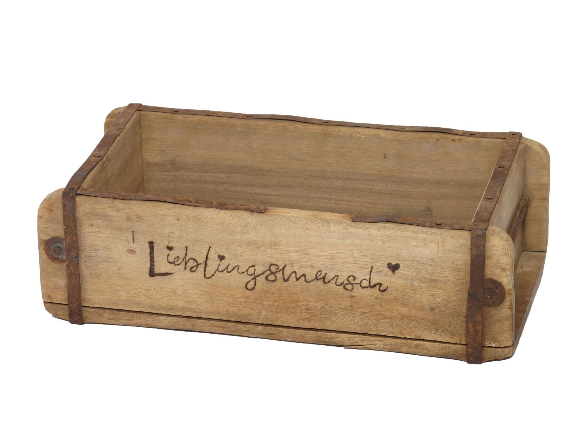 Holzkiste Laursen Ziegelform Lieblingsmensch Unika alte Backsteinform Holz Box