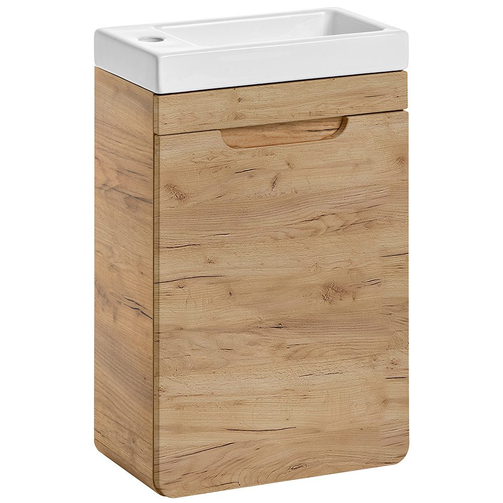 Lomadox Waschbeckenschrank LUTON-56-CRAFT Badezimmerschrank Gäste WC günstig online kaufen